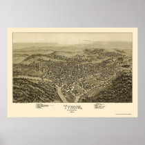 Tyrone, PA Panoramic Map - 1895 Posters