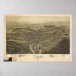 Tyrone Pennsylvania 1895 Antique Panoramic Map posters