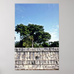 Tzompantli-Wall Of Skulls, Chichen Itza Poster