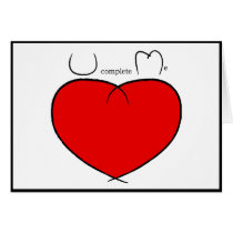 U complete Me Card cards