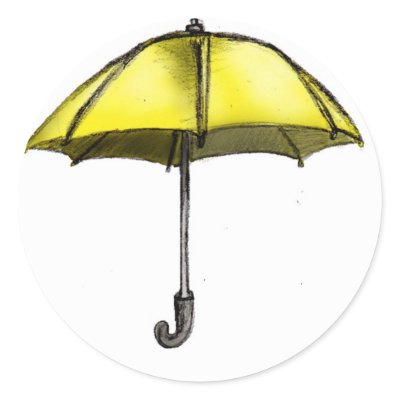 U is for Umbrella Round Sticker by allaboutdrums