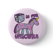 U is for Unicorn Button by PatchworkPals U is for Unicorn Button