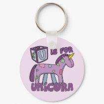 U is for Unicorn Keychain