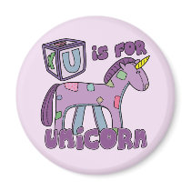 U is for Unicorn Magnet by PatchworkPals U is for Unicorn Magnet