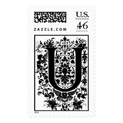 U letter ~ Monogram Stamp stamp