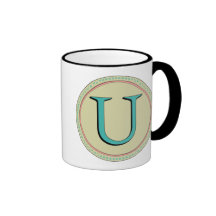 U MONOGRAM LETTER MUGS