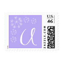 U Monogram (Violet Purple Dill Flower) Postage Stamp