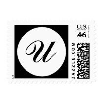 U Monogram Wedding Postage Stamp