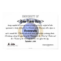 U of Neptune Diploma posters