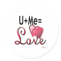 U Plus Me Equals Love stickers by holidayhearth U Plus Me Equals Love stickers