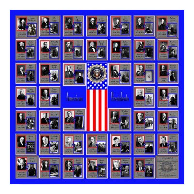 U.S.A. PRESIDENTS BLUE B/568 PRINT by JOSEPHINEB3