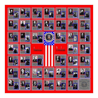 U.S.A. PRESIDENTS RED B/562 POSTER by JOSEPHINEB3