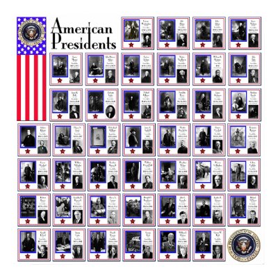 U.S.A. PRESIDENTS WHITE A/564 PRINT by JOSEPHINEB3