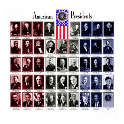 U.S.A. PRESIDENTS WHITE C/566 POSTER by JOSEPHINEB3