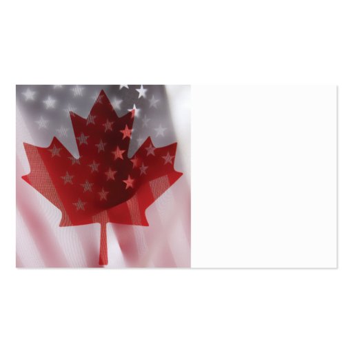 U.S. and Canada flags business card (front side)