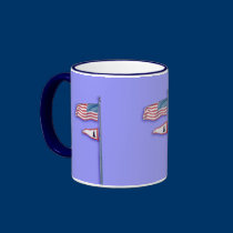U.S. and Lighthouse Flags mugs
