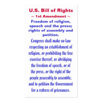 U.S. Bill of Rights, ~ First (1st) Amendment ~ Business Card Templates