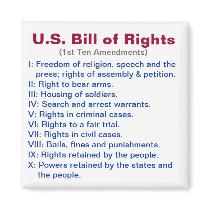 U.S. Bill of Rights Fridge Magnet