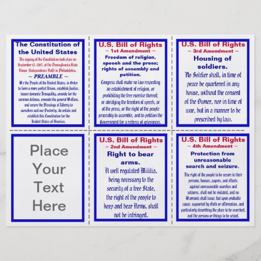 U.S. Bill of Rights Pocket Pamphlet Template Flyer Zazzle