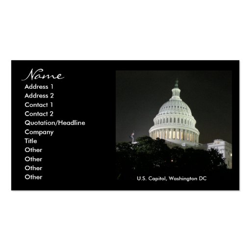 U.S. Capitol Washington DC Business Card Templates