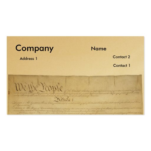 U.S. Constitution_Pg1 and 4 Business Cards (front side)