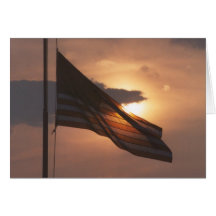 U.S. Flag at Sunset Card