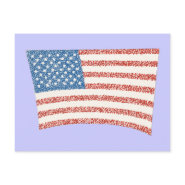 U S Flag in pointillism, on postcards postcard