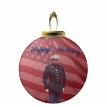 U.S. Marine Ornament photo sculptures
