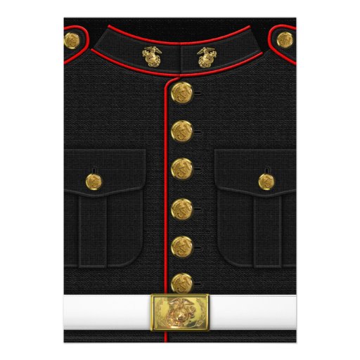 U.S. Marines: USMC Dress Uniform [3D] Custom Invitation (front side)