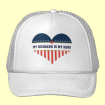 U.S. Patriotic - My Husband is My Hero Hat hats