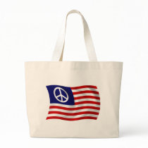U.S. Peace Sign Flag Tote Bag by LivingFlags2 U.S. Peace Sign Flag Tote Bag