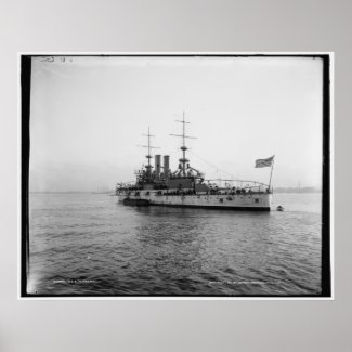 U.S.S. Alabama Battleship c1902 Vintage print