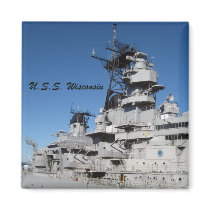 U.S.S. Wisconsin Refrigerator Magnet