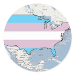 U.S. Transgender Pride Round Sticker