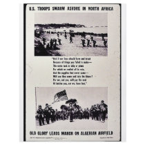 U.S. Troops Swarm Ashore In North Africa, Old Glor Flyer
