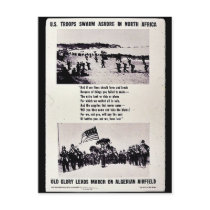 U.S. Troops Swarm Ashore In North Africa, Old Glor Postcard