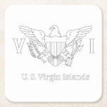 U.S. Virgin Island Flag Adult Coloring Paper Coast Square Paper Coaster