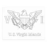 U.S. Virgin Island Flag Adult Coloring Postcard