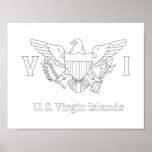 U.S. Virgin Island Flag Adult Coloring Poster