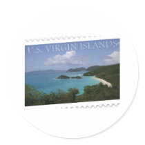 U.S. Virgin Islands - St. John's Trunk Bay Round Stickers