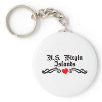 U.S. Virgin Islands Tattoo Style Keychain