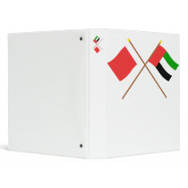 UAE and Dubai Crossed Flags 3 Ring Binder