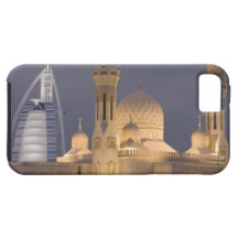UAE, Dubai. Mosque in evening with Burj al Arab iPhone 5 Cases
