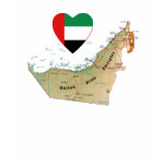 United Arab Emirates Flag Heart Map Fitted AA T-Shirt
