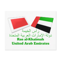 UAE & Ras al-Khaimah Flag Tiles Postcards