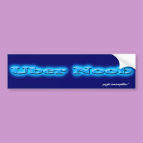 Uber Noob Neon Blue Bumper Sticker bumper stickers