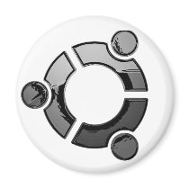 Ubuntu (chrome) fridge magnet