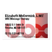 UBX Massage Therapy Business Card Template