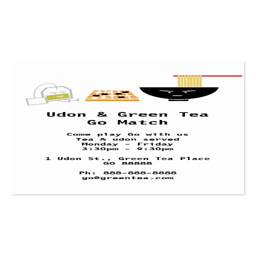 Udon & Green Tea Bag Playing Go Business Card