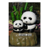 Ueno Zoo Pandas Sign Greeting Card